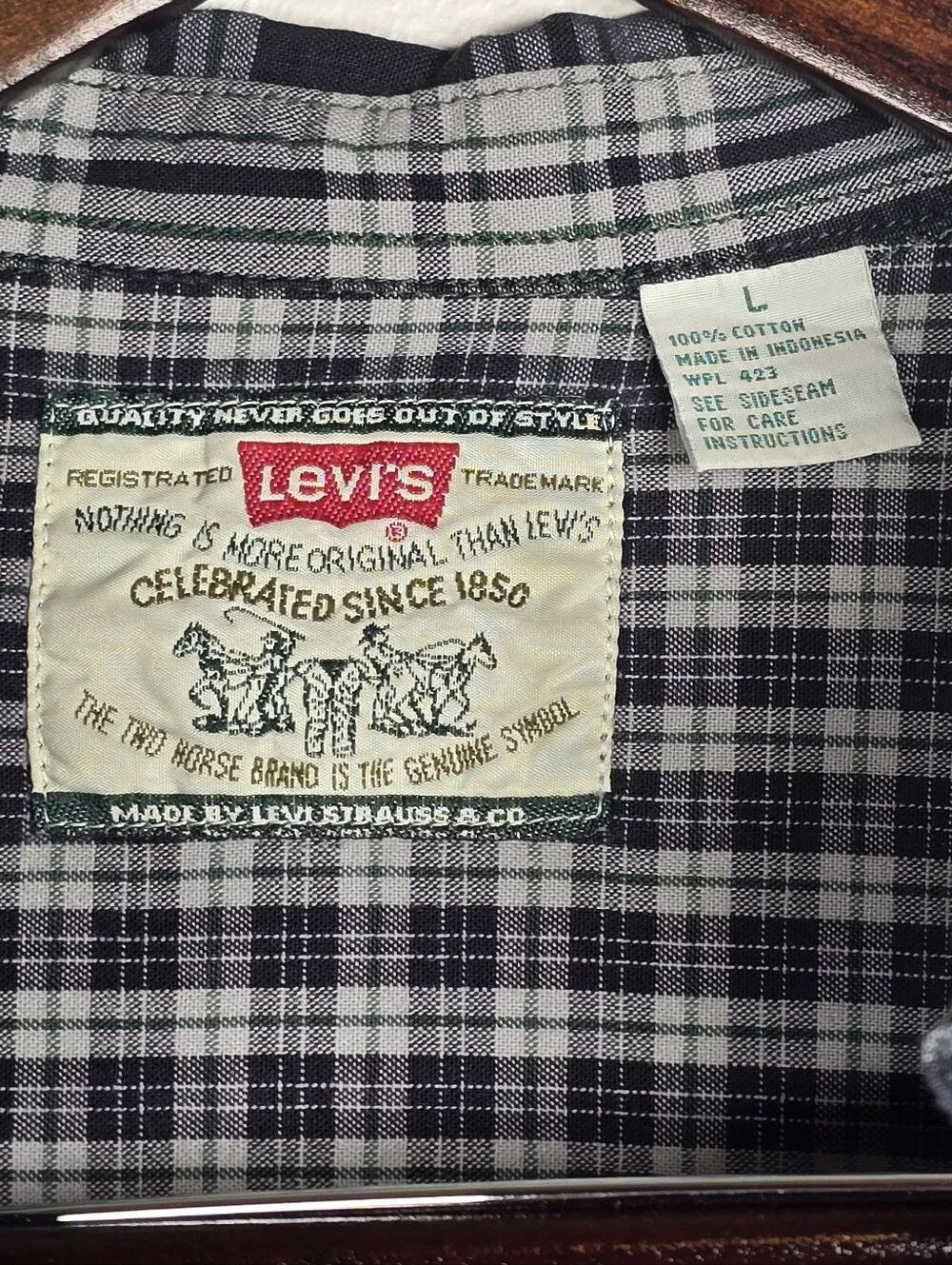 Levi's Patchwork Plaid Shirt Mens Large L Flannel Button Up Long Sleeve Vintage